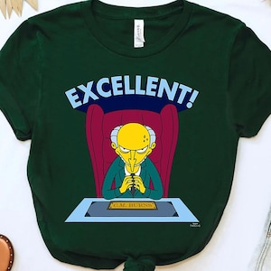Disney The Simpsons Mr Burns uitstekend shirt, grappig The Simpsons-shirt, comfortkleur, WDW Magic Kingdom, Disneyland Trip familievakantie