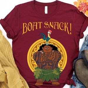 Disney Moana Funny Maui And Hei Hei Boat Snack Shirt, Disney Moana Tee, Comfort Color, WDW Magic Kingdom, Disneyland Trip Family Vacation
