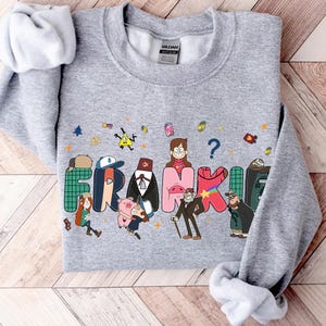 Camiseta personalizada com nome personalizado Disney Gravity Falls Dipper Mabel Grunkle Stan, camiseta personalizada com nome Gravity Falls, cor confortável, camiseta Disney
