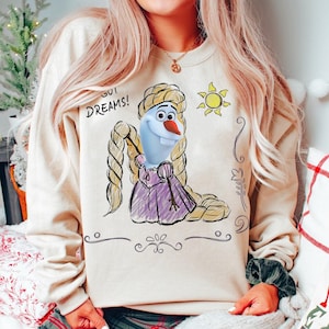 Disney Frozen Olaf Rapunzel Costume Sketch We Got Dream Shirt, Frozen Tee, Comfort Color, WDW Magic Kingdom, Disneyland Trip Family Vacation