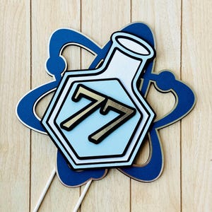 Science Cake Topper Shaker, Chemistry Theme Cake Topper, School Personalized Cake Topper