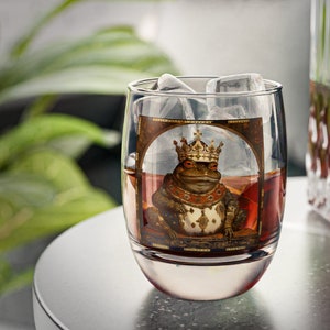 Toad King Bar Glass, Amphibian Whiskey Glass