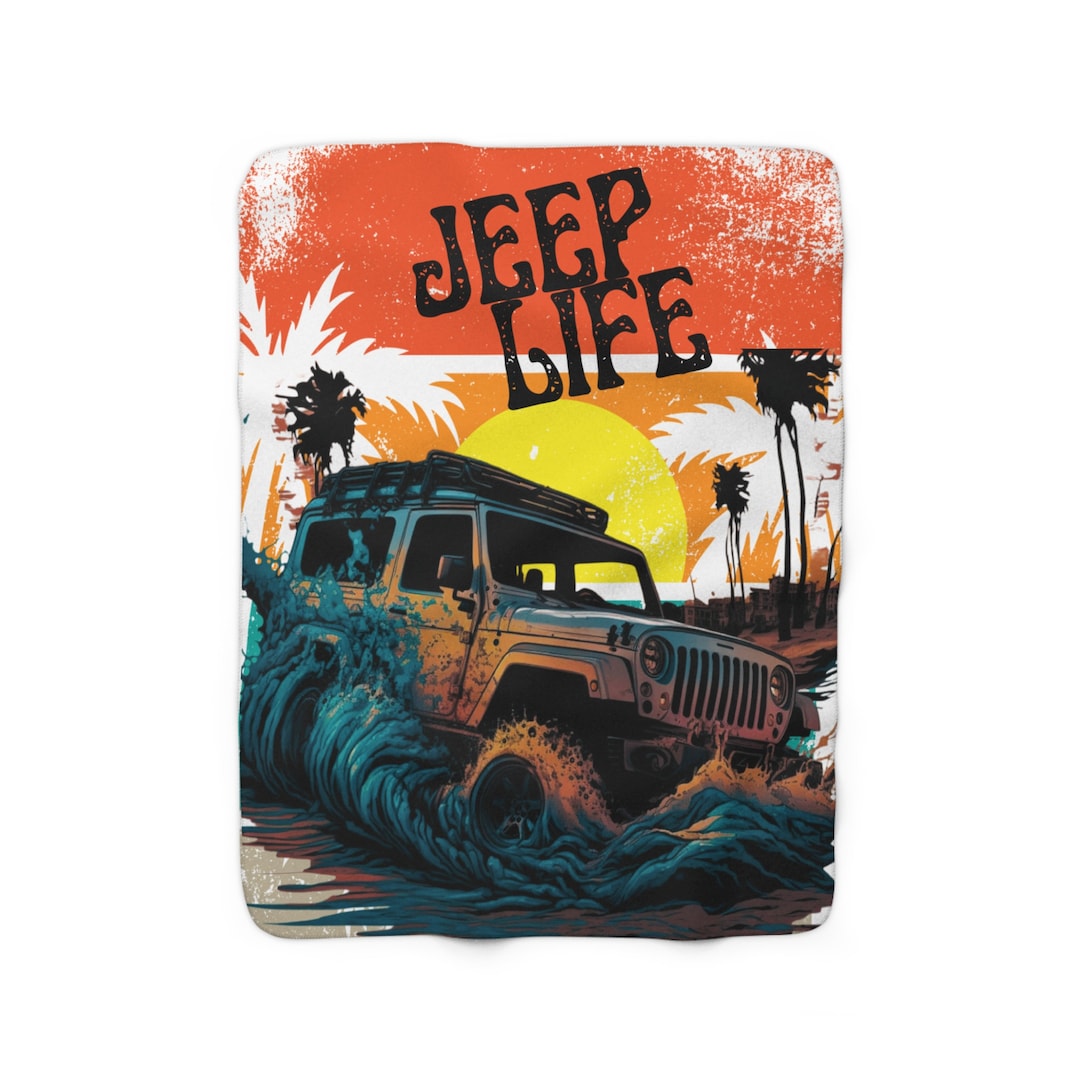 Jeep Life Sherpa Fleece Blanket Jeep Lovers Blanket Etsy