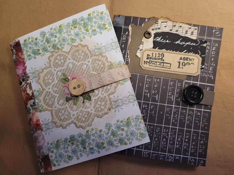 Journal Mini Pattern Paper Mini Journals, Junk Journal, Handmade, Shabby and Grungy Styles ...