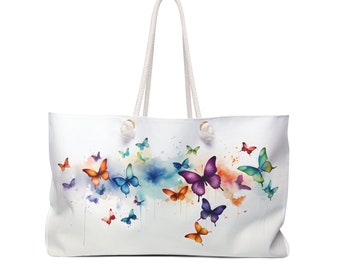 Tote Bag, Weekender Bag, Butterflies Design