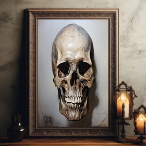 PRINTABLE Skull Decor, Dark Academia Wall Art, Moody Dark Wall Art, Skull Art Print, Gothic Wall Art, Witchy Art, Gothic Decor