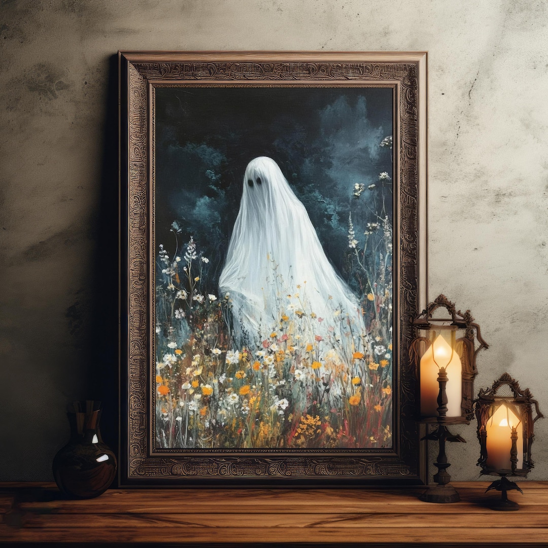 PRINTABLE Dark Academia Botanical Ghost Painted Ghost Wall Art Vintage ...