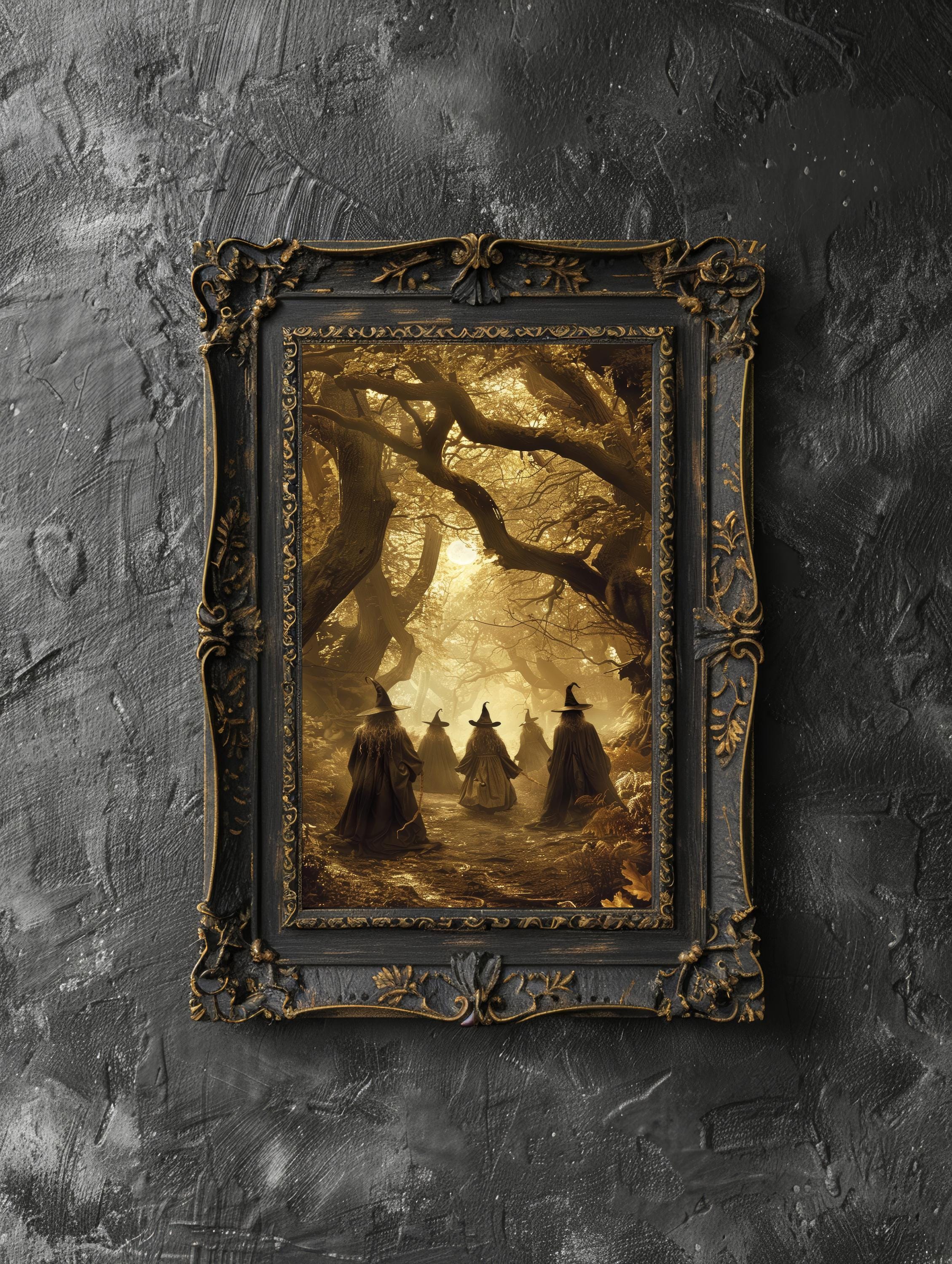 PRINTABLE Witch Art Decor Vintage Gothic Witches in the Enchanted ...