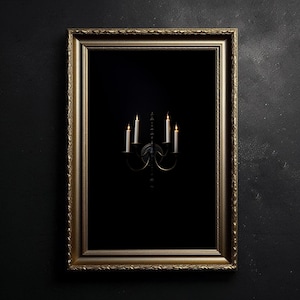 Wall Sconce Wall Art, Witchy Decor, Dark Academia, Vintage Victorian Wall Art