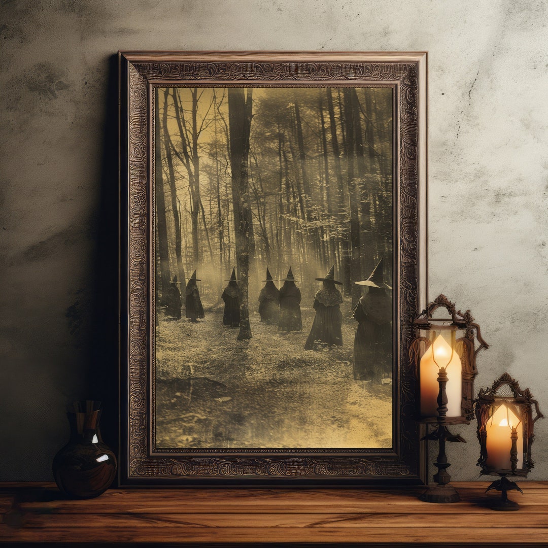 PRINTABLE Witches in Haunted Forest Vintage Gothic Wall Art Print ...