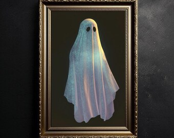 DO DRUKU Sztuka ścienna Halloween Duch Sztuka ścienna Gotycka Ciemna Akademia Czarodziejska Dekoracja domu Duch Prezent Dekoracja na Halloween Duch WhimsiGoth Prezent
