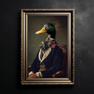 Arte del pato mallard, fotografía vintage, arte animal, arte del pato victoriano, cartel vintage, impresión de carteles de arte, decoración del hogar, arte de la pared, pato real
