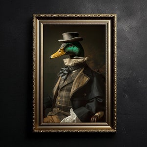 Duck Art, Vintage Photography, Animal Art, Victorian Duck Art, Vintage Poster, Art Poster Print, Home Decor, Wall Art, Sir Duckington