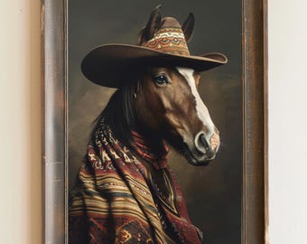 Arte della parete del cavallo Gaucho, decorazione degli animali, mondo accademico oscuro, fotografia occidentale vintage, decorazione della parete, stampa di poster d'arte della parete, decorazione occidentale