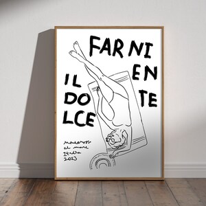 Il Dolce Far Niente Print, Italian Woman Line Art (Digital Download)