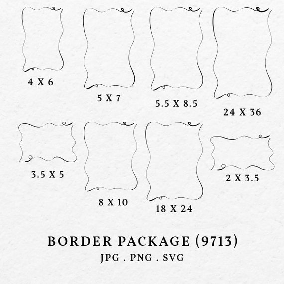 Hand Drawn Scribble Border Frame Set – Whimsical Wedding