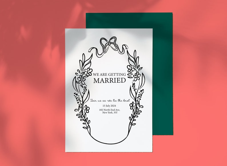 hand drawn wreath with bow florist illustration SVG PNG
