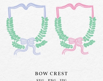 Hand Drawn Bow Crest Illustration – Baby Shower Invitation Icon (SVG, PNG)