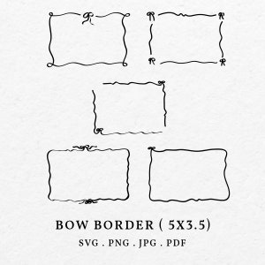 Tischplatzkartenrahmen 5 "x 3,5" SVG PNG - Bogenrand Kringel-Illustrationssymbol, Empfang Ort Valentinstag und Weihnachtsvorlage Umriss Kunst