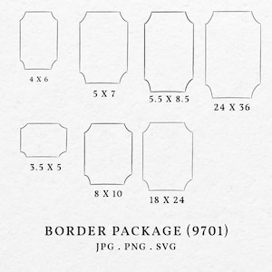 Scribble Border Illustration Bundle Package SVG PNG - Hand Drawn Whimsical   Doodle Frame Clip Art For Wedding Invitation Bridal Shower 9701