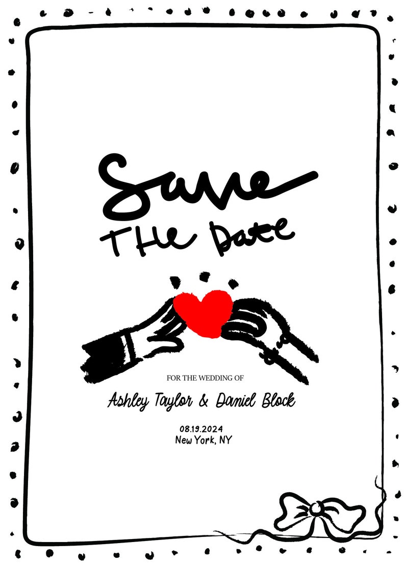 Hand drawn Border frame Save The Date