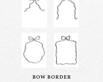 Hand-Drawn Bow Frame – Wedding, Baby Shower Invitation (svg, png, jpg, pdf)