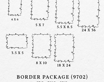 Hand Drawn Scribble Border Frame – Whimsical Clip Art (SVG, PNG)