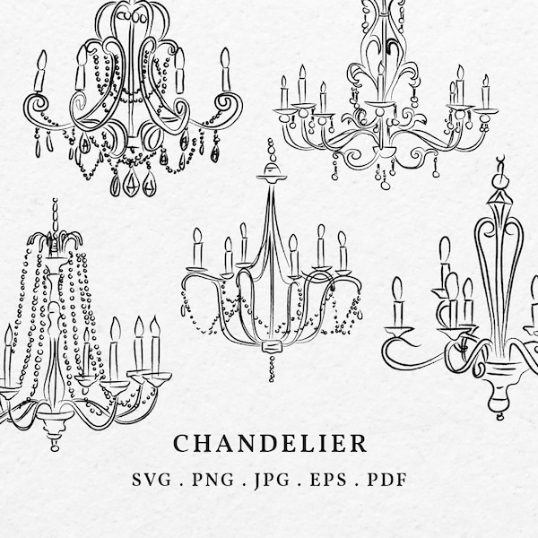 Chandelier Lamp Crystal Illustration SVG PNG - Drawing Elegant Lamp Clipart Whimsical, Hanging Crystal Luminaire, Crystal Light Fixture Art