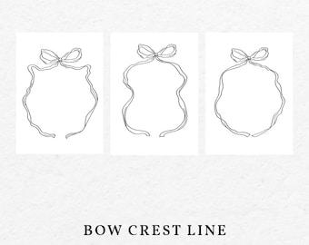 Hand-Drawn Bow Border Frame Illustration – Wedding & Baby Shower (SVG, PNG)
