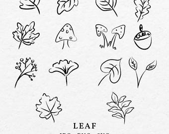 Hand-Drawn Halloween Leaf Clipart – Autumn Illustration SVG PNG