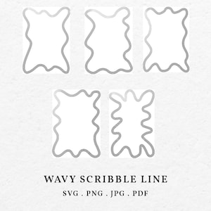 Golvende geschulpte lijnen grenskader illustratie SVG PNG - handgetekende Krabbel grensomtrek, tekenlijst voor huwelijksuitnodiging kerst