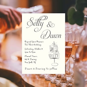 wedding invitation with wedding dance party clip art illustration