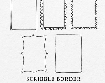 Doodle Frame Illustration – Whimsical Scribble Border SVG PNG