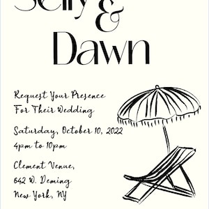 Hand Drawn Beach Vacation Invitation