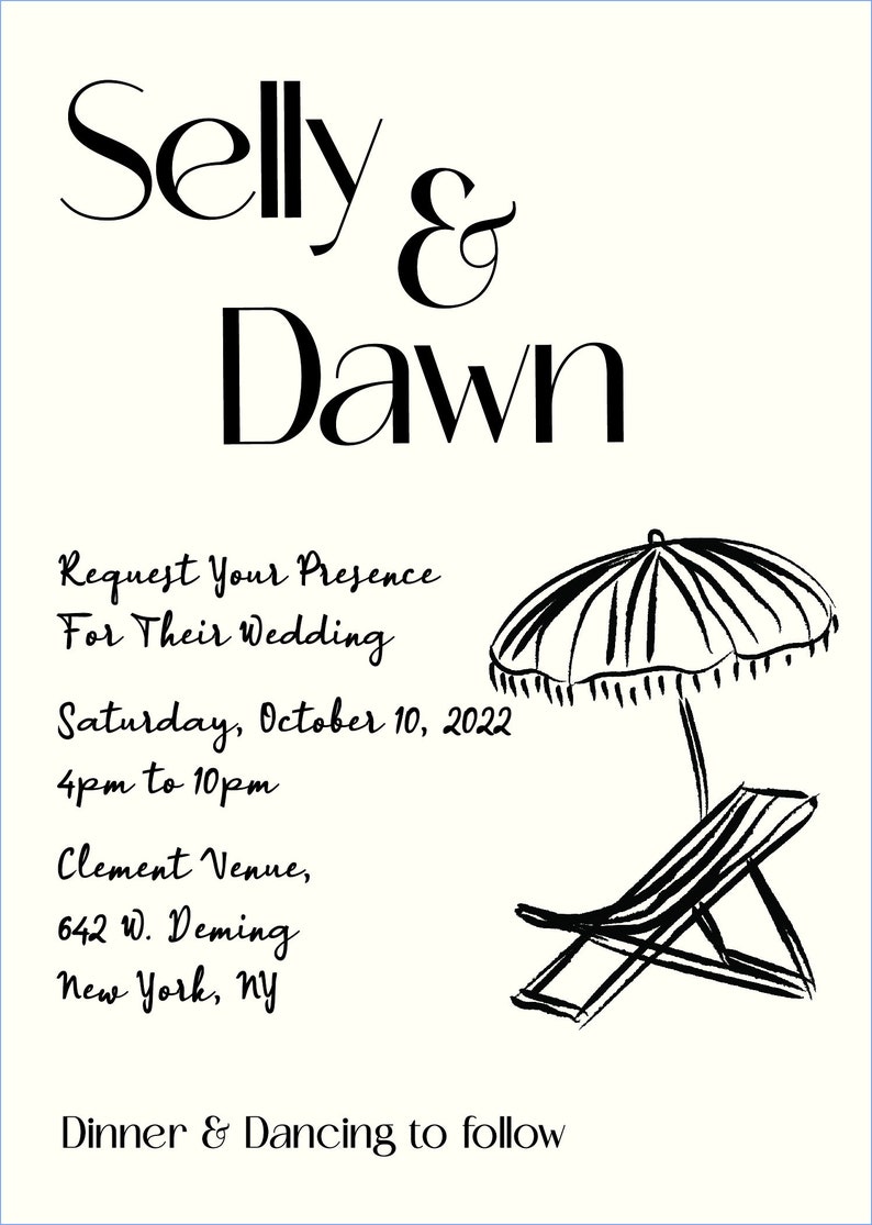 Hand Drawn Beach Vacation Invitation