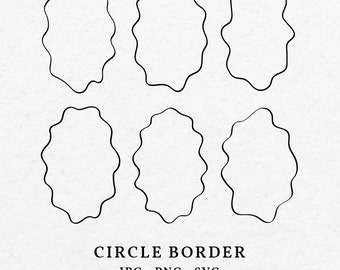 Golf cirkel rand illustratie bundel SVG PNG - handgetekende ronde frame illustraties overzicht voor huwelijksuitnodiging, grillige cirkelvormige rand