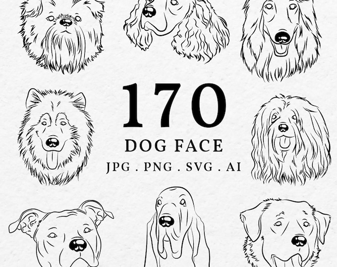 Dog Face Part 4 Digital Clip Art for Personal and Commercial Use ...
