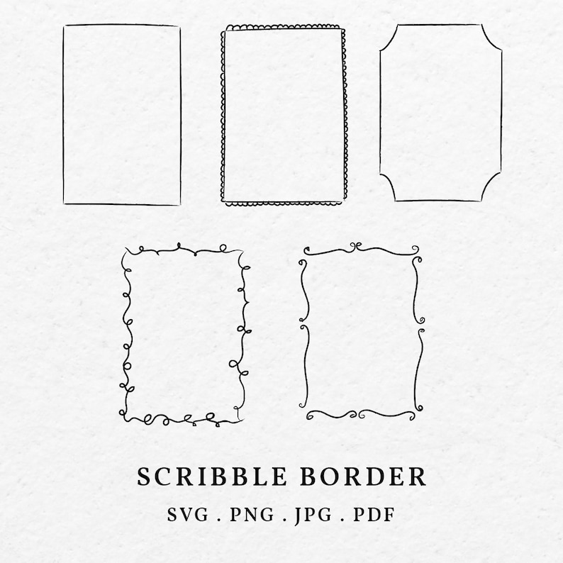 Scribble Border Frame Illustration SVG PNG Hand Drawn Rectangular Shape