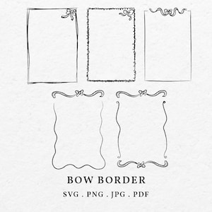 Bow Scribble Border Frame – Hand-drawn Doodle Clip Art (SVG, PNG) - Etsy