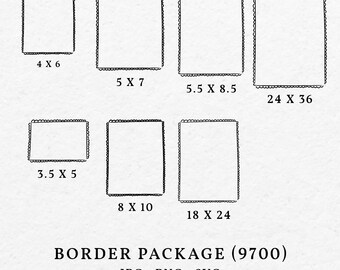 Scribble Border Illustration Package – Hand-Drawn Frame, SVG PNG JPG (Digital Download)