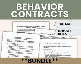 Behavior Contracts School Bundle | Positive Discipline Plan, Special Education Resources, Counselor, School Psychologist (Google Docs)