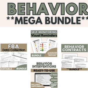 Behavior Toolkit | Special Education Data, Visual Supports, Self-Monitoring, Behavior Contract, Function of Behavior, SEL, ABA
