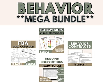 Behavior Toolkit | Special Education Data, Visual Supports, Self-Monitoring, Behavior Contract, Function of Behavior, SEL, ABA