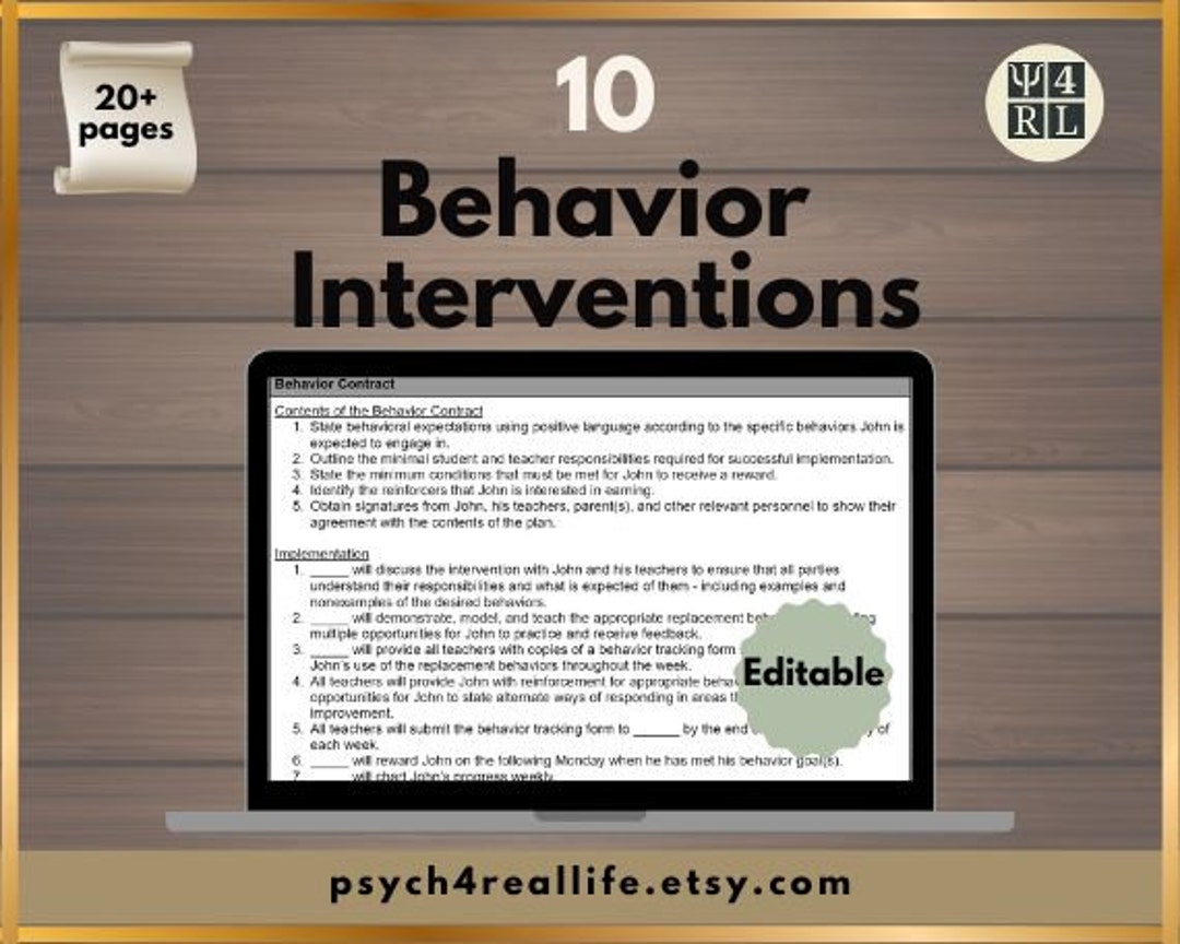 10 Ready-to-use Behavior Interventions - Etsy