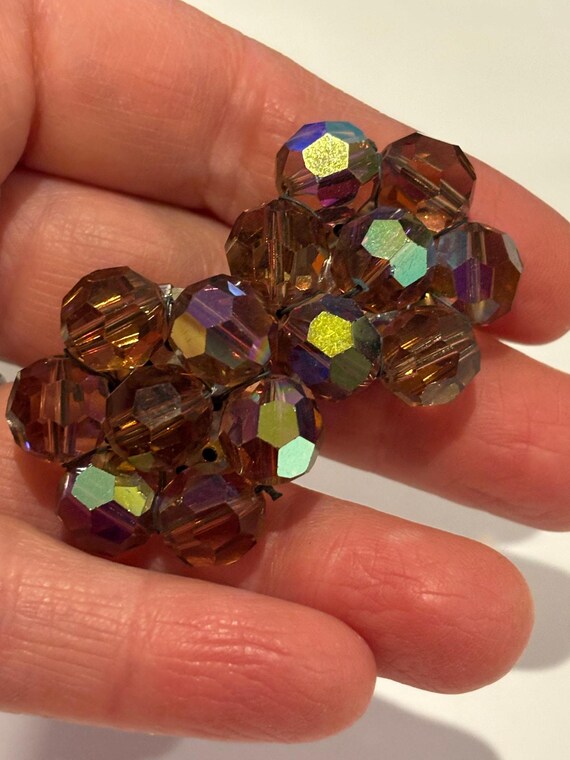 Large Aurora Borealis Beaded Statement Earrings C… - image 3