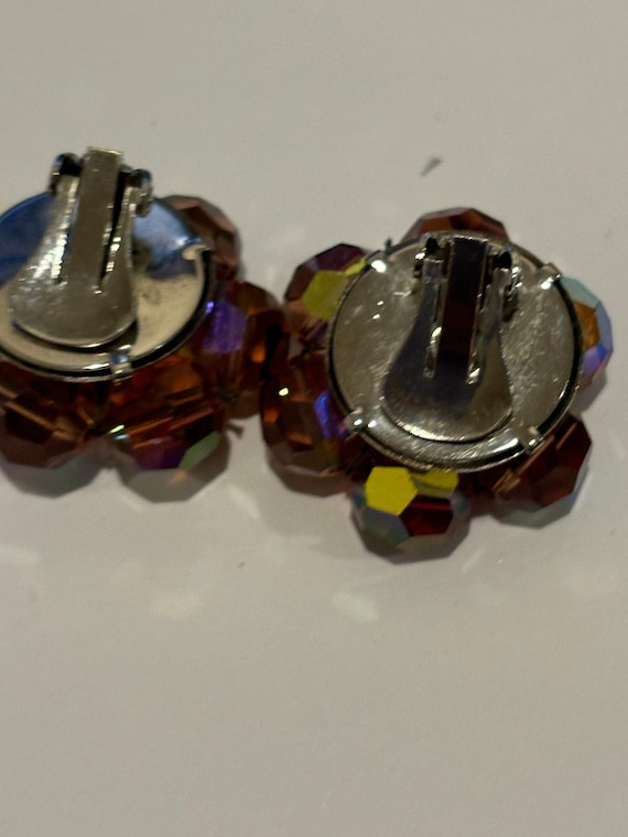 Large Aurora Borealis Beaded Statement Earrings C… - image 4