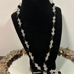 Vintage faceted rock crystal beads necklace & bracelet
