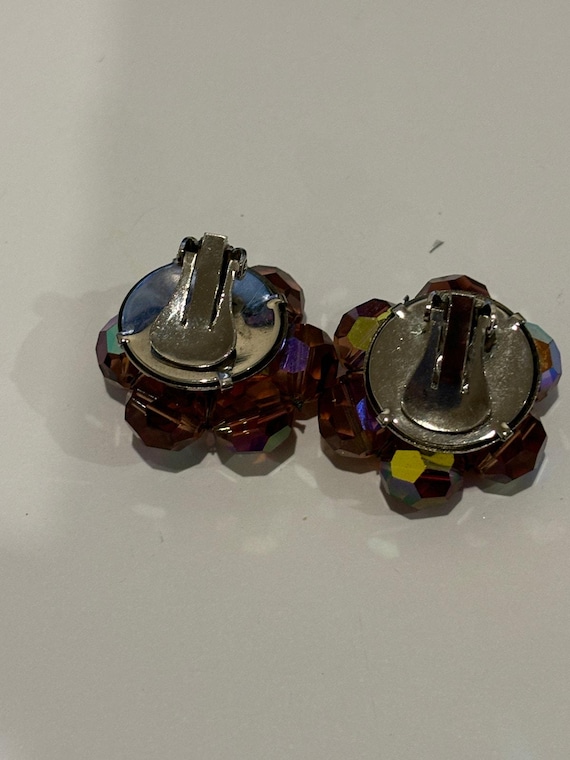 Large Aurora Borealis Beaded Statement Earrings C… - image 5