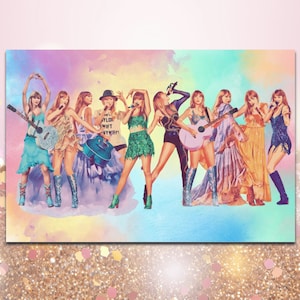 Taylor Swiftie's Eras Tour 36" X 24" Inch Concert Poster, Satin Finish Low-Glare Indoor Environment Horizontal Print, Swiftie Wall Decor Art