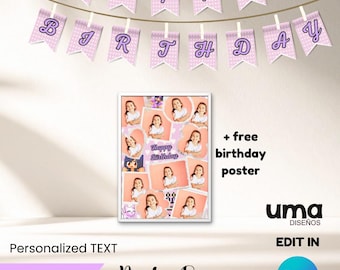 APHMAU Party Banner Printable Editable + Free Birthday Poster, APHMAU Backdrop Decor, Dessert Table Background Digital Download